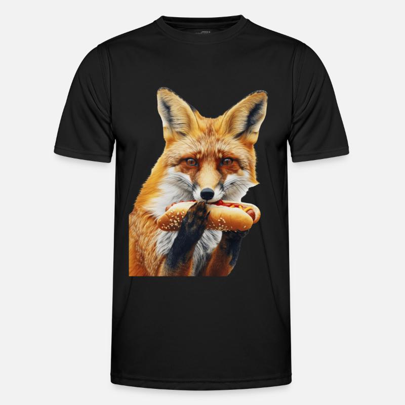 Fuchs - Männer Funktions-T-Shirt - Schwarz