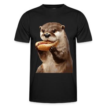 Otter - Männer Funktions-T-Shirt - Schwarz - Vorne - AI Model Male 178 dark (178cm)
