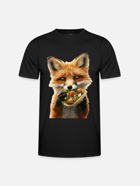 Fuchs - Männer Funktions-T-Shirt - Schwarz