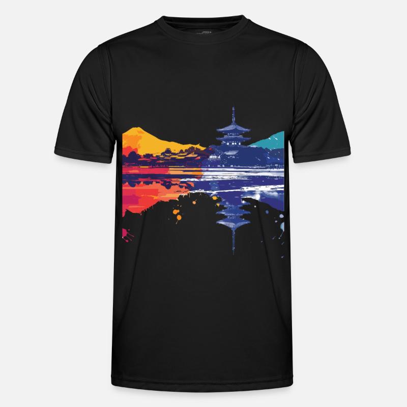 Kamakura - Männer Funktions-T-Shirt - Schwarz