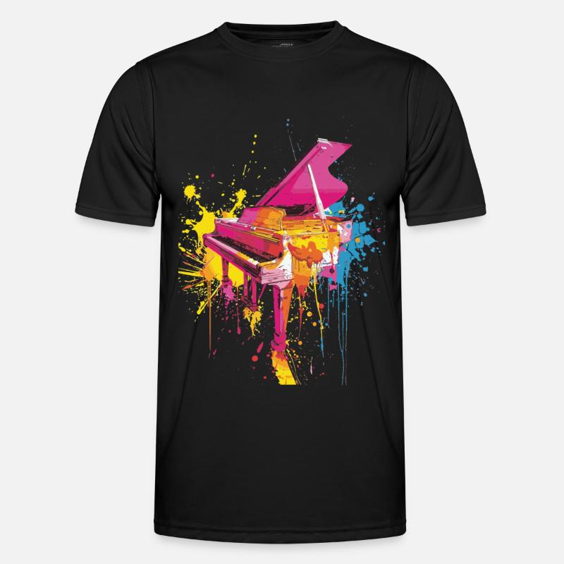 Klavier Männer Funktions-T-Shirt