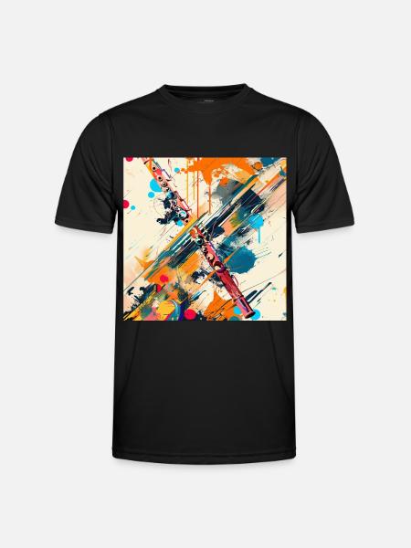 Transverse flute - Men's Functional T-Shirt - black