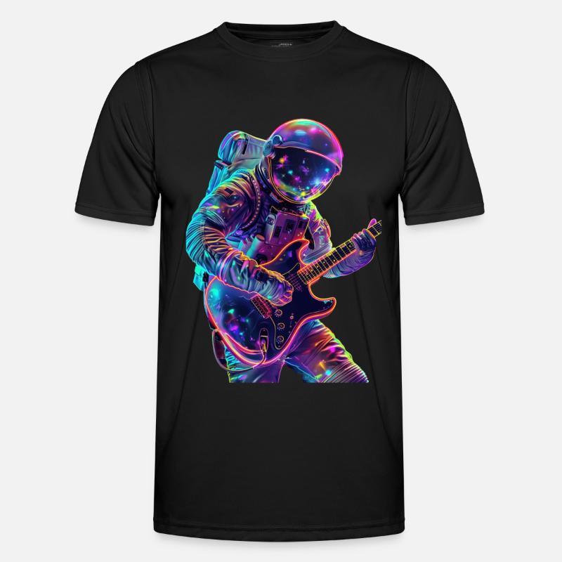 Astronaut Guitar - Men's Functional T-Shirt - black