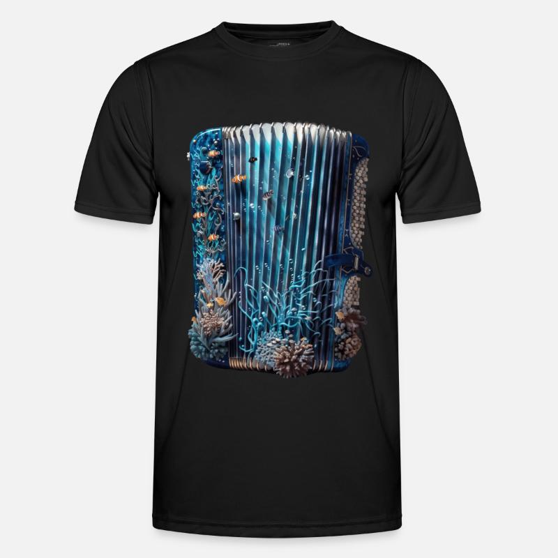 Fish Accordion - Men's Functional T-Shirt - black