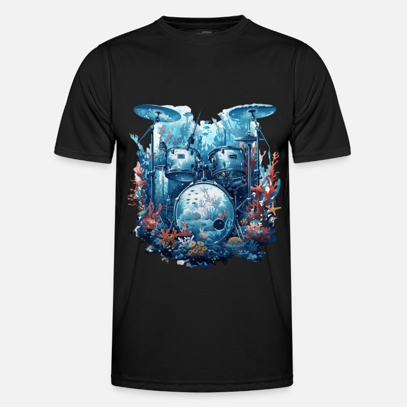 Fish Drums - Men's Functional T-Shirt - black