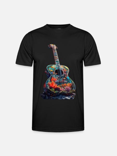 Guitare Poisson - T-shirt sport Homme - noir