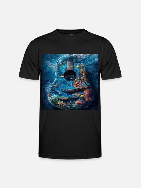 Fish Guitar - Men's Functional T-Shirt - black