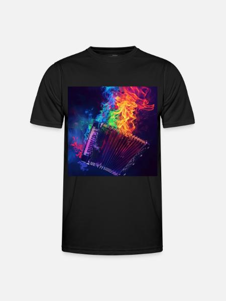 Akkordeon - Männer Funktions-T-Shirt - Schwarz