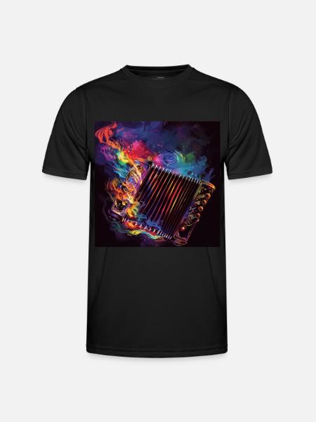 Akkordeon - Männer Funktions-T-Shirt - Schwarz