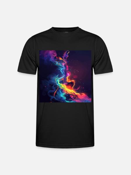 Gitarre - Männer Funktions-T-Shirt - Schwarz
