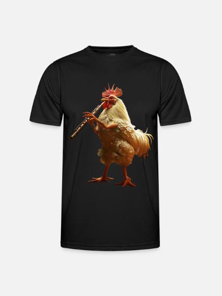 Rooster Flute - Men's Functional T-Shirt - black