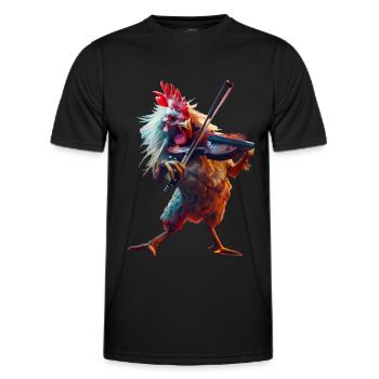 Hahn Violine - Männer Funktions-T-Shirt - Schwarz - Vorne - AI Model Male 178 dark (178cm)