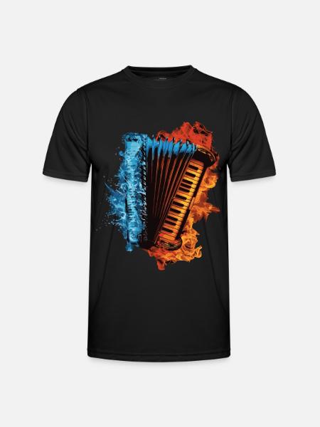 Akkordeon - Männer Funktions-T-Shirt - Schwarz