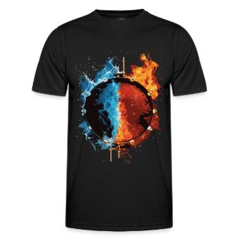 Schlagzeug - Männer Funktions-T-Shirt - Schwarz - Vorne - AI Model Male 178 dark (178cm)