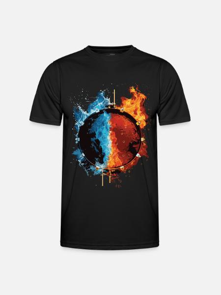 Schlagzeug - Männer Funktions-T-Shirt - Schwarz