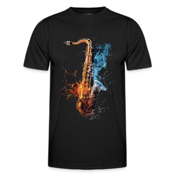 Saxophon - Männer Funktions-T-Shirt - Schwarz - Vorne - AI Model Male 178 dark (178cm)