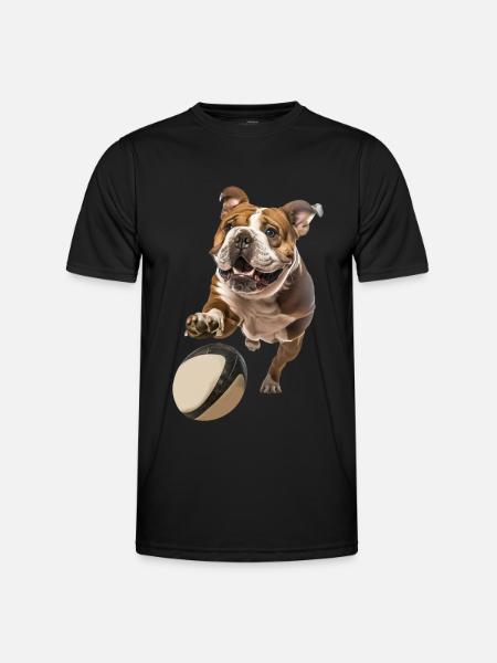Bulldogge - Männer Funktions-T-Shirt - Schwarz
