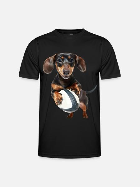 Dackel - Männer Funktions-T-Shirt - Schwarz