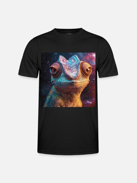 Chamäleon - Männer Funktions-T-Shirt - Schwarz