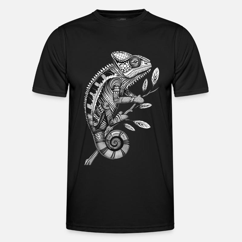 Chamäleon - Männer Funktions-T-Shirt - Schwarz
