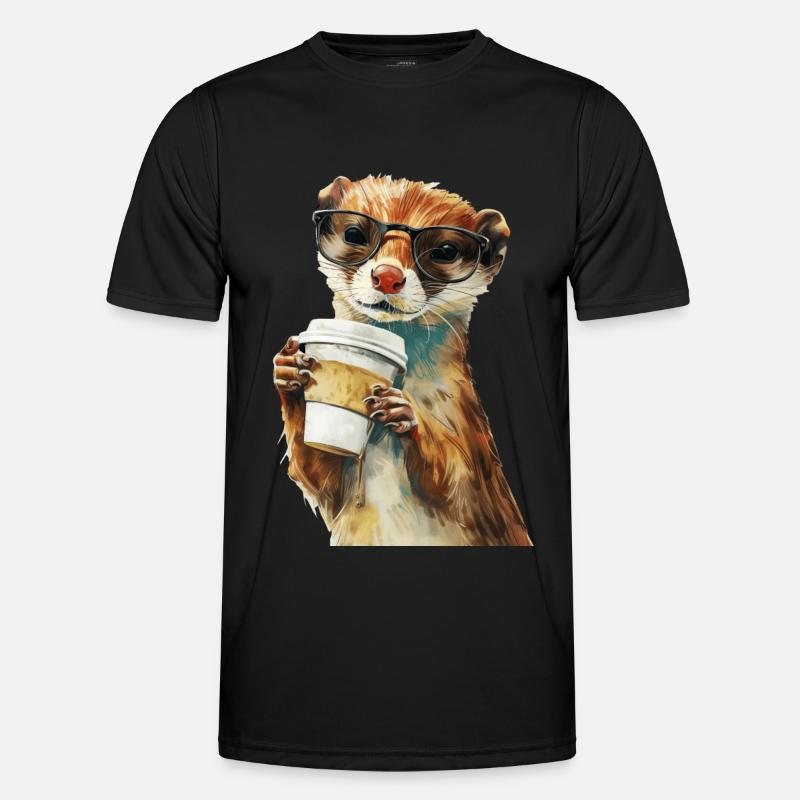 Wiesel Kaffee Männer Funktions-T-Shirt
