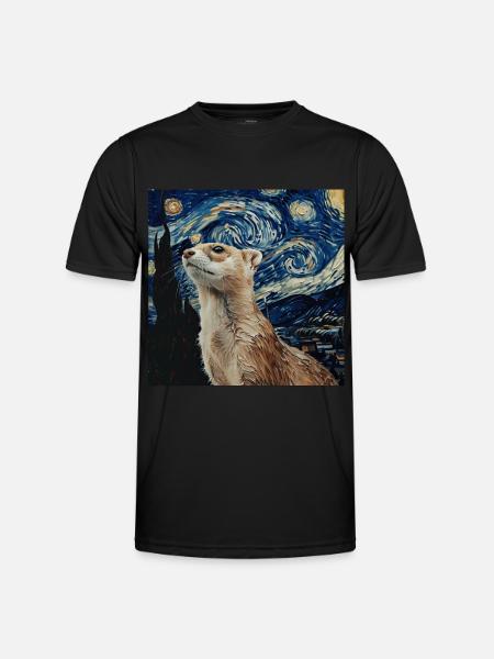 Hermelin - Männer Funktions-T-Shirt - Schwarz