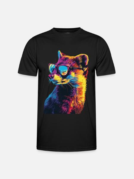 Hermelin - Männer Funktions-T-Shirt - Schwarz
