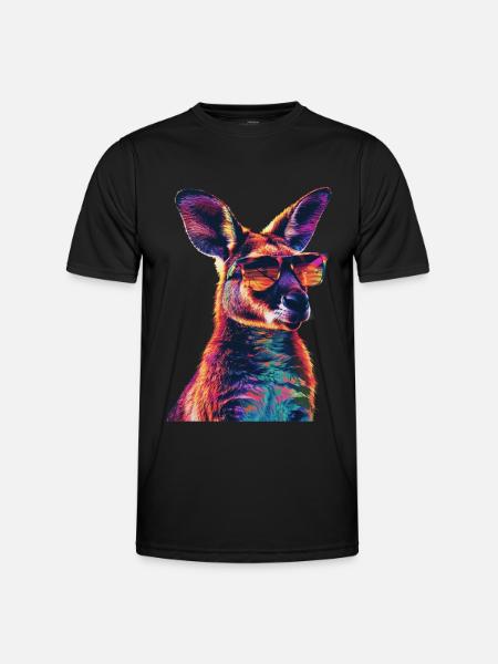 Wallaby - Männer Funktions-T-Shirt - Schwarz
