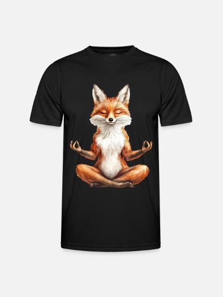 Fuchs - Männer Funktions-T-Shirt - Schwarz