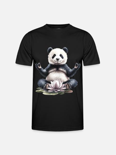 Panda - Männer Funktions-T-Shirt - Schwarz