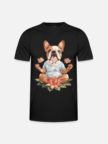 Bulldogge - Männer Funktions-T-Shirt - Schwarz