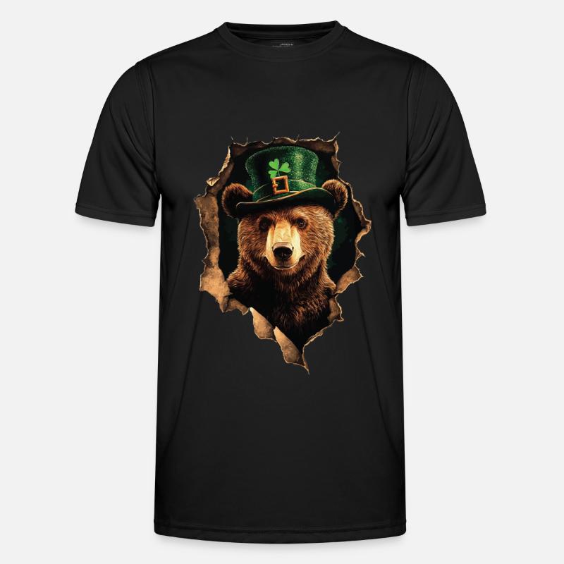 St. Patrick's Bär - Männer Funktions-T-Shirt - Schwarz