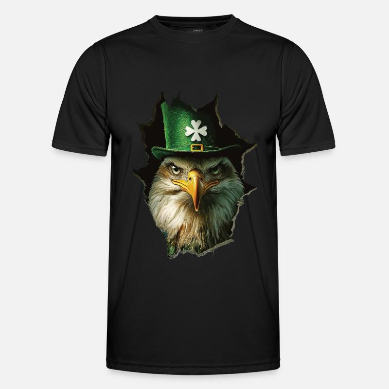 St. Patrick Adler - Männer Funktions-T-Shirt - Schwarz