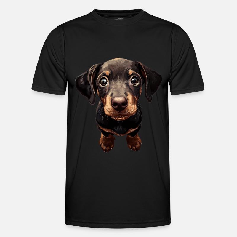 Dobermann - Männer Funktions-T-Shirt - Schwarz