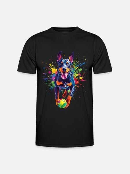 Dobermann - Männer Funktions-T-Shirt - Schwarz