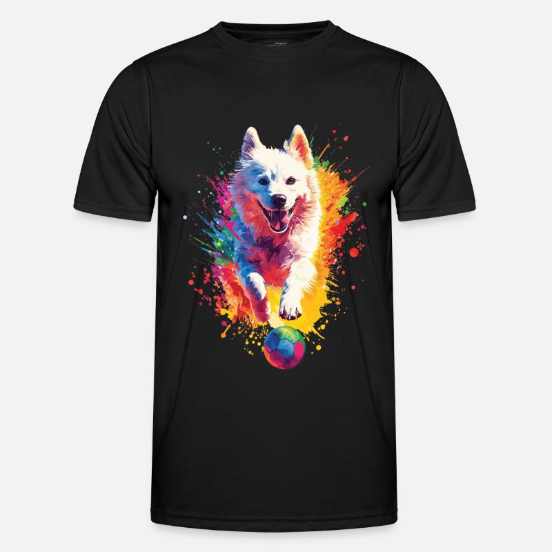 Samojede - Männer Funktions-T-Shirt - Schwarz