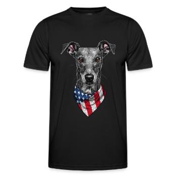 Windhund - Männer Funktions-T-Shirt - Schwarz - Vorne - AI Model Male 178 dark (178cm)