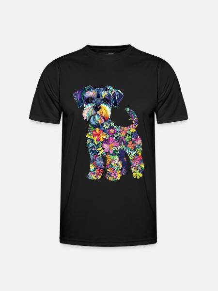 Zwergschnauzer - Männer Funktions-T-Shirt - Schwarz