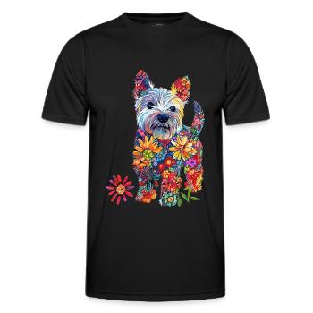West Highland White - Männer Funktions-T-Shirt - Schwarz - Vorne - AI Model Male 178 dark (178cm)