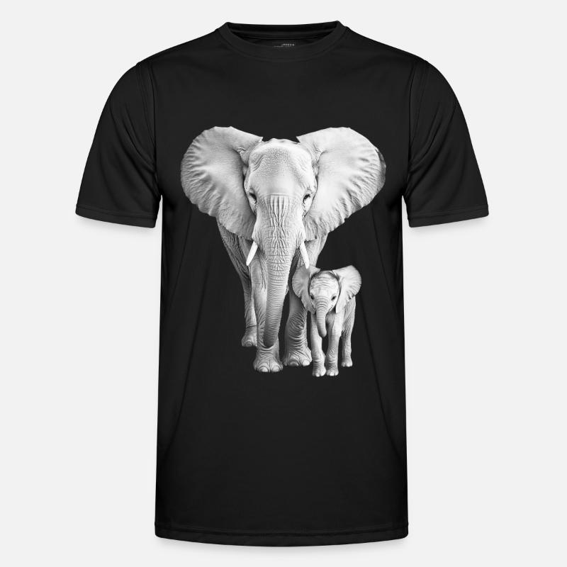 Elefant - Männer Funktions-T-Shirt - Schwarz