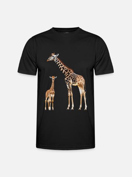 Giraffe - Männer Funktions-T-Shirt - Schwarz