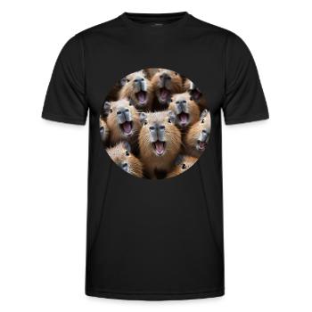 Wasserschwein - Männer Funktions-T-Shirt - Schwarz - Vorne - AI Model Male 178 dark (178cm)