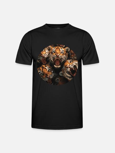 Tiger - Männer Funktions-T-Shirt - Schwarz