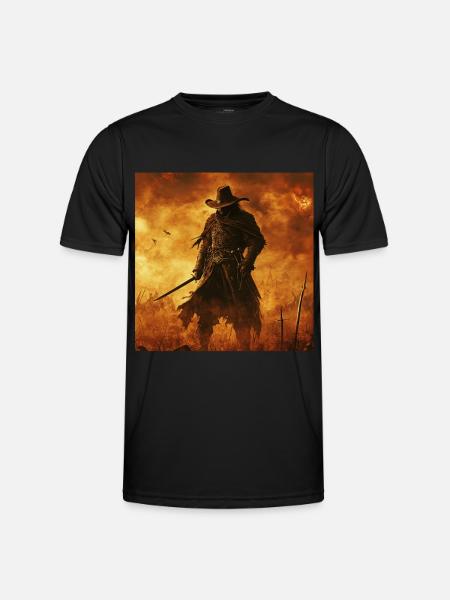 Cowboy - Männer Funktions-T-Shirt - Schwarz