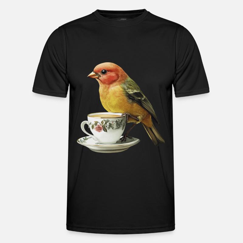 Finch Bird Kaffee Männer Funktions-T-Shirt