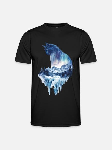 Katze - Männer Funktions-T-Shirt - Schwarz