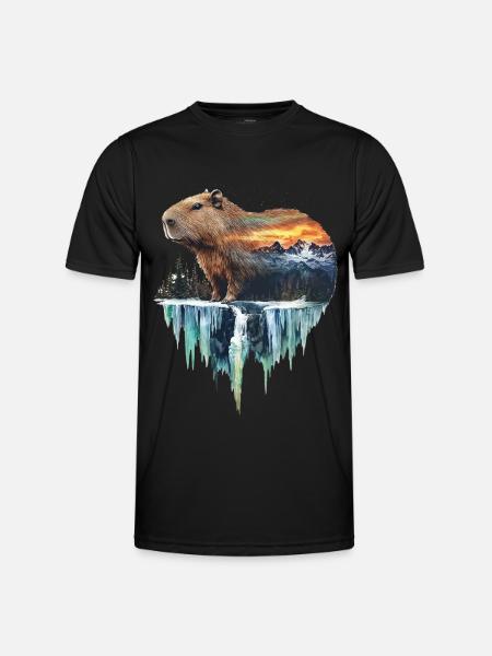 Wasserschwein - Männer Funktions-T-Shirt - Schwarz