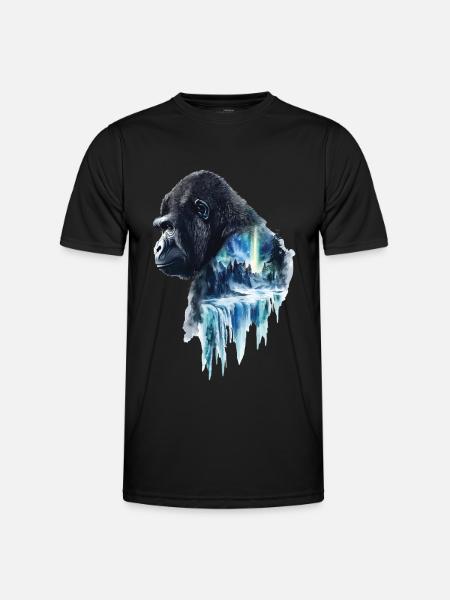 Gorilla - Männer Funktions-T-Shirt - Schwarz