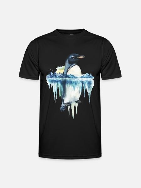 Pinguin - Männer Funktions-T-Shirt - Schwarz