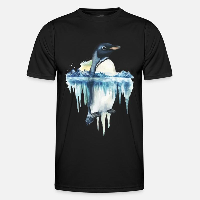 Pinguin - Männer Funktions-T-Shirt - Schwarz